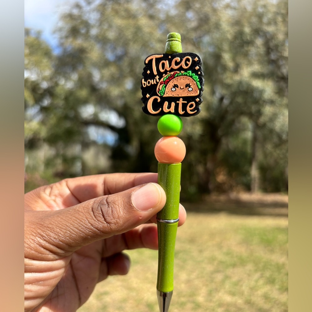 Custom Made Green and Orange Taco Cute Kids Pen